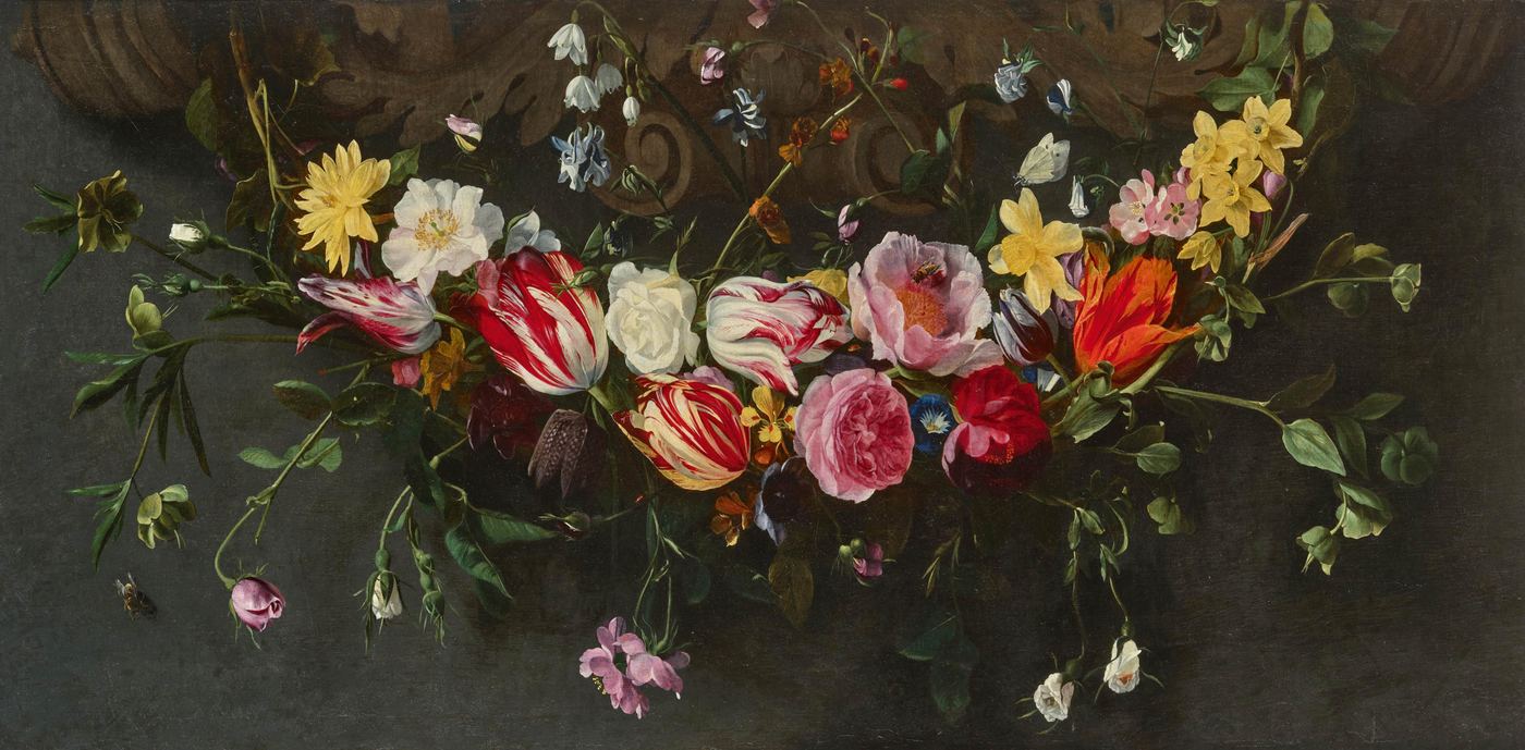 Garland of flowers — Daniël Seghers, 17th c.